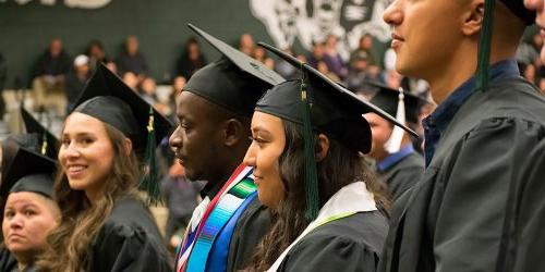 2017年秋季毕业典礼上身着毕业装的学生